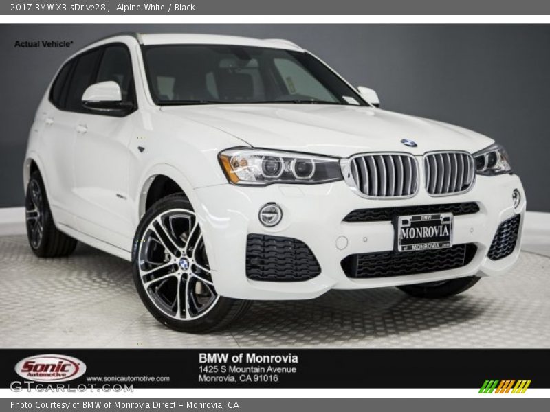 Alpine White / Black 2017 BMW X3 sDrive28i