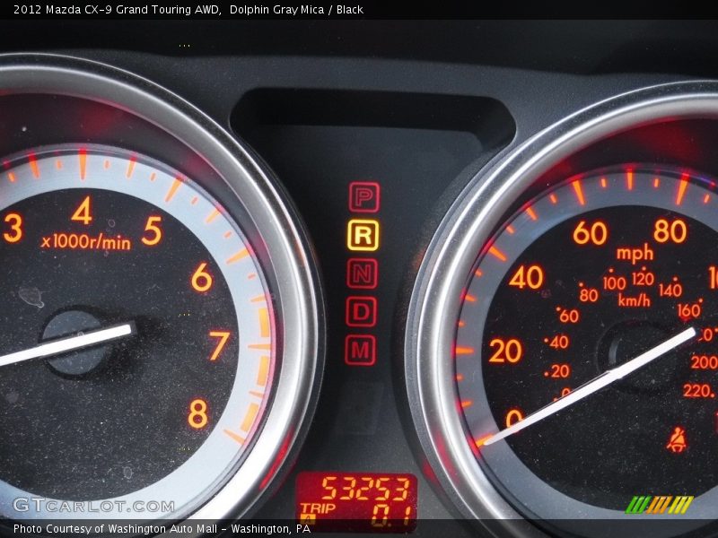 Dolphin Gray Mica / Black 2012 Mazda CX-9 Grand Touring AWD