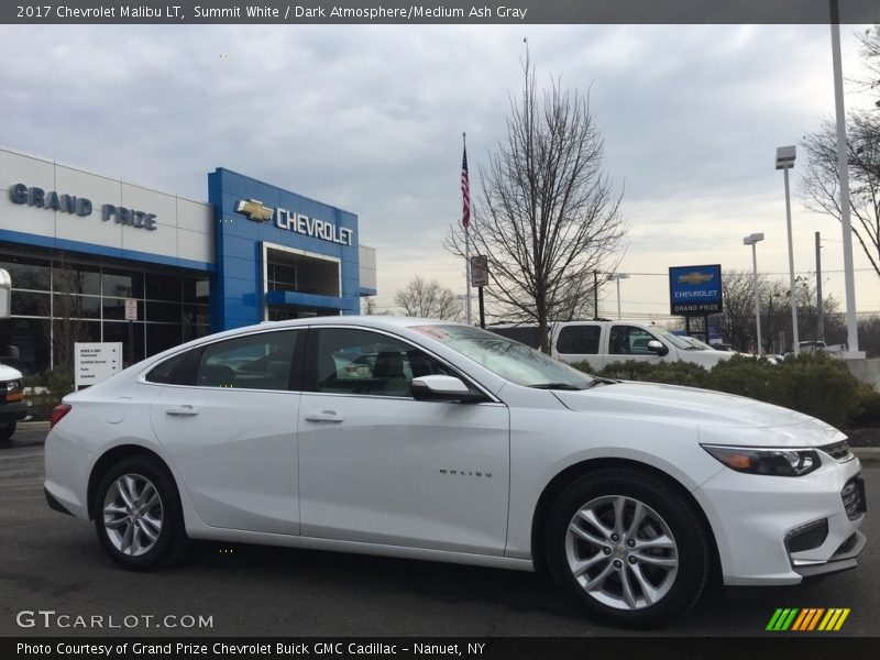 Summit White / Dark Atmosphere/Medium Ash Gray 2017 Chevrolet Malibu LT