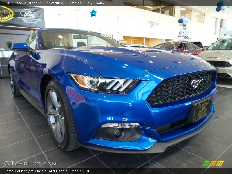 Lightning Blue / Ebony 2017 Ford Mustang V6 Convertible