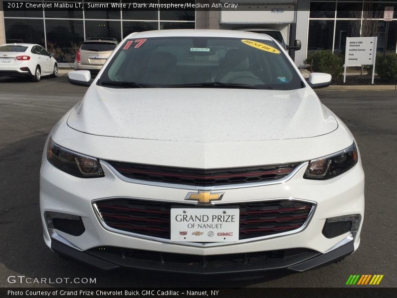 Summit White / Dark Atmosphere/Medium Ash Gray 2017 Chevrolet Malibu LT