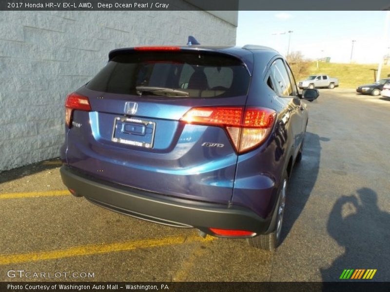 Deep Ocean Pearl / Gray 2017 Honda HR-V EX-L AWD