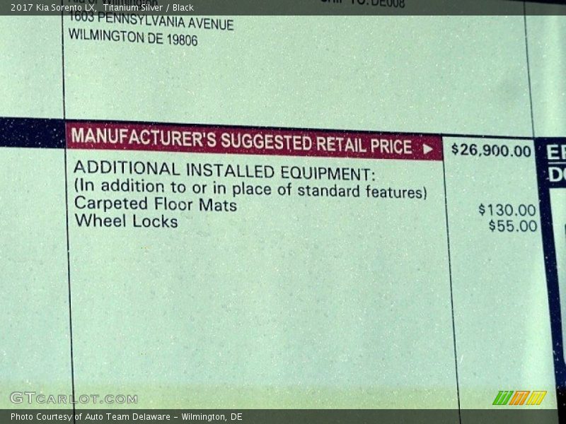Titanium Silver / Black 2017 Kia Sorento LX