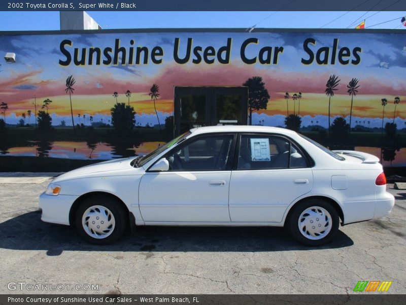 Super White / Black 2002 Toyota Corolla S