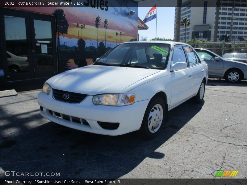 Super White / Black 2002 Toyota Corolla S