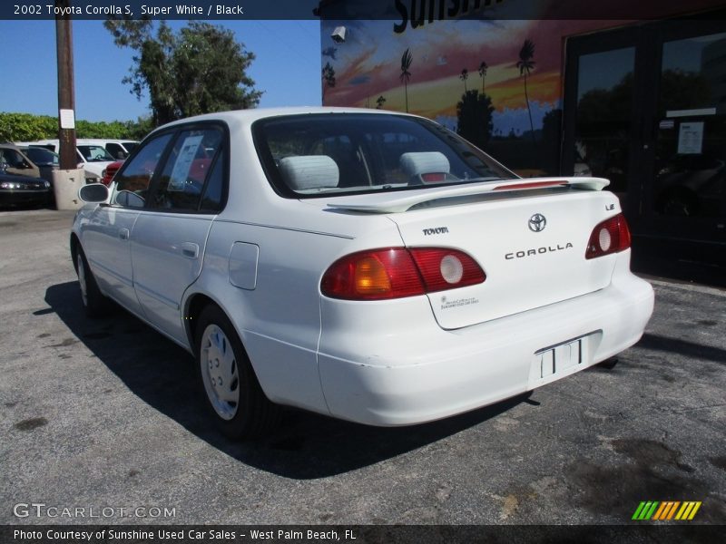 Super White / Black 2002 Toyota Corolla S