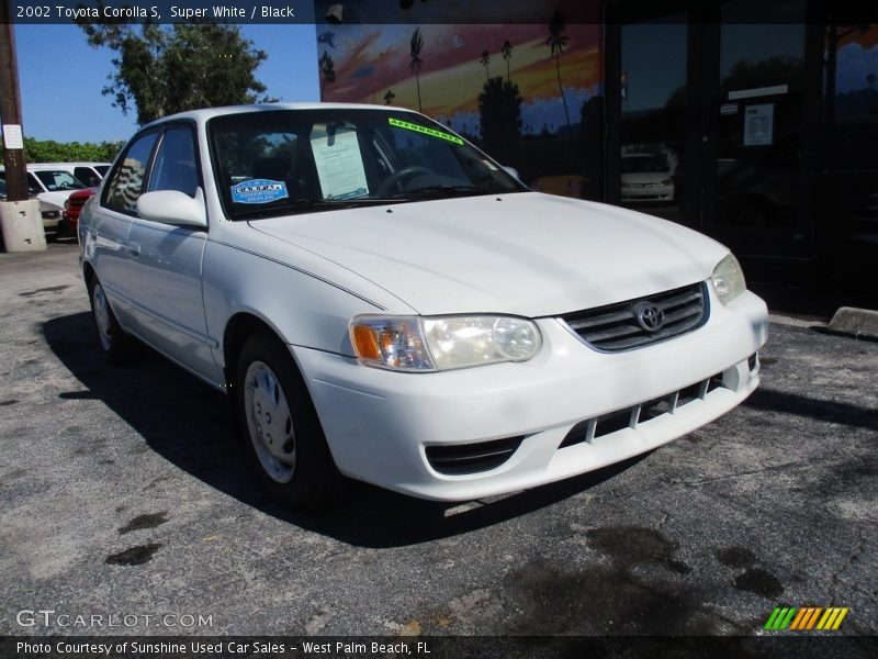 Super White / Black 2002 Toyota Corolla S