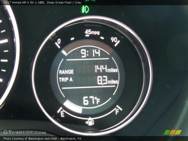 Deep Ocean Pearl / Gray 2017 Honda HR-V EX-L AWD