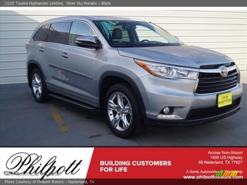Silver Sky Metallic / Black 2015 Toyota Highlander Limited