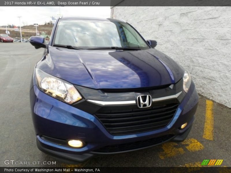 Deep Ocean Pearl / Gray 2017 Honda HR-V EX-L AWD