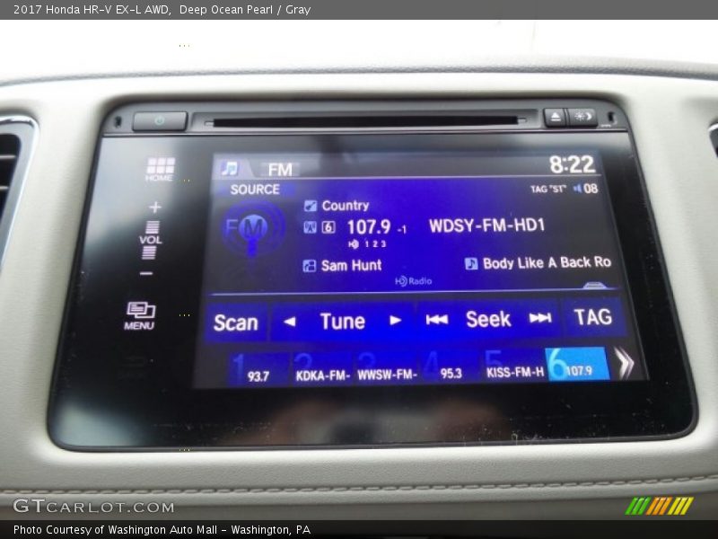 Deep Ocean Pearl / Gray 2017 Honda HR-V EX-L AWD