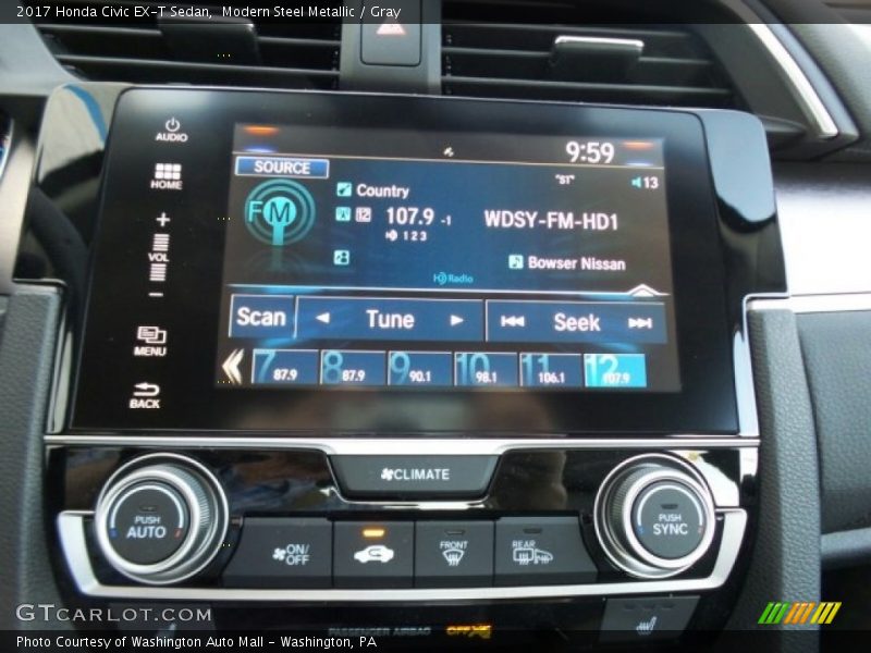 Modern Steel Metallic / Gray 2017 Honda Civic EX-T Sedan