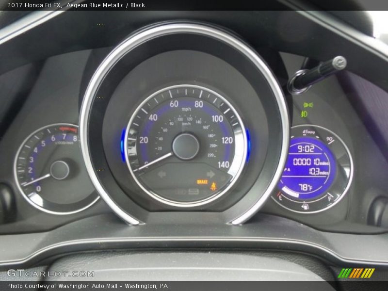 Aegean Blue Metallic / Black 2017 Honda Fit EX