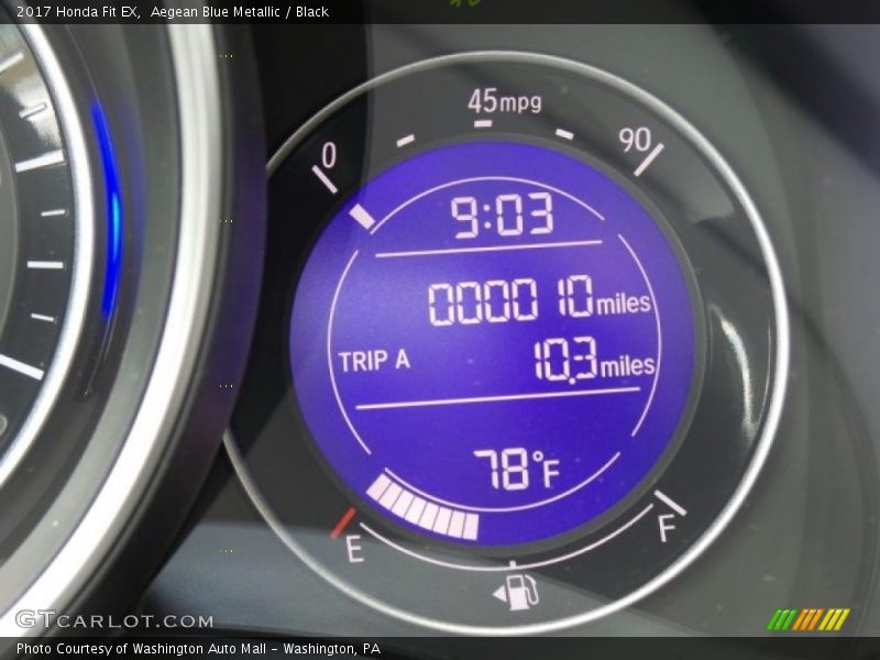 Aegean Blue Metallic / Black 2017 Honda Fit EX
