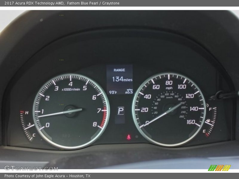 Fathom Blue Pearl / Graystone 2017 Acura RDX Technology AWD