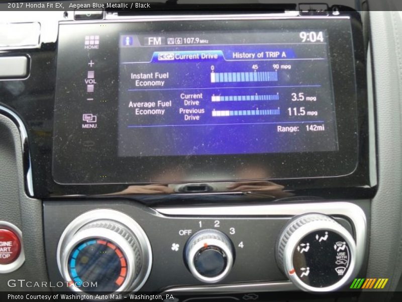 Aegean Blue Metallic / Black 2017 Honda Fit EX