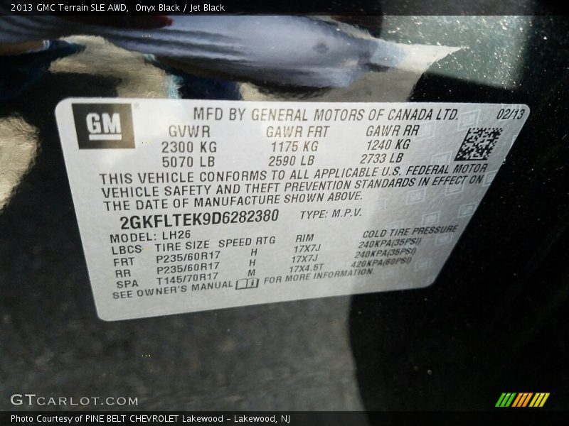 Onyx Black / Jet Black 2013 GMC Terrain SLE AWD