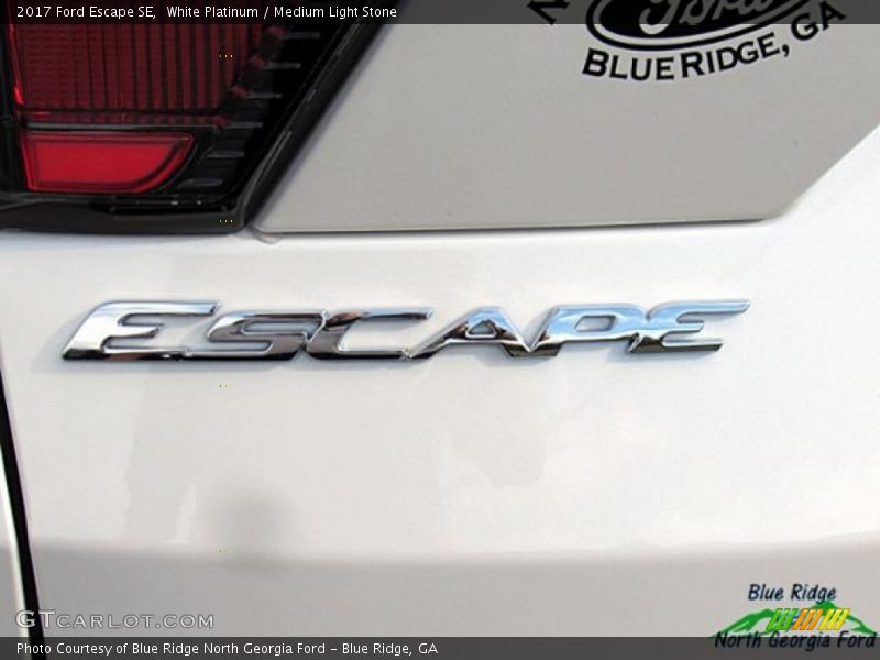 White Platinum / Medium Light Stone 2017 Ford Escape SE