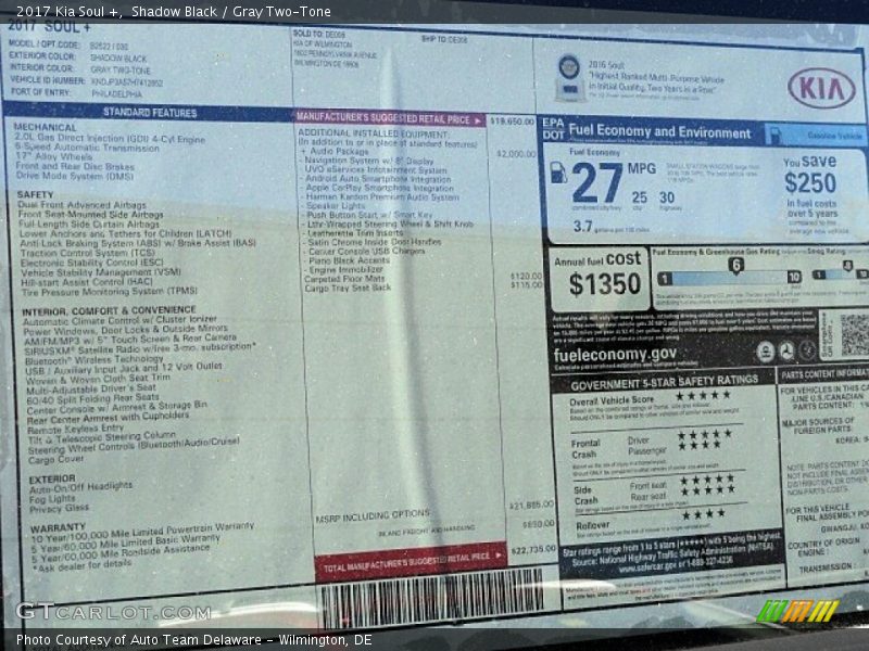  2017 Soul + Window Sticker