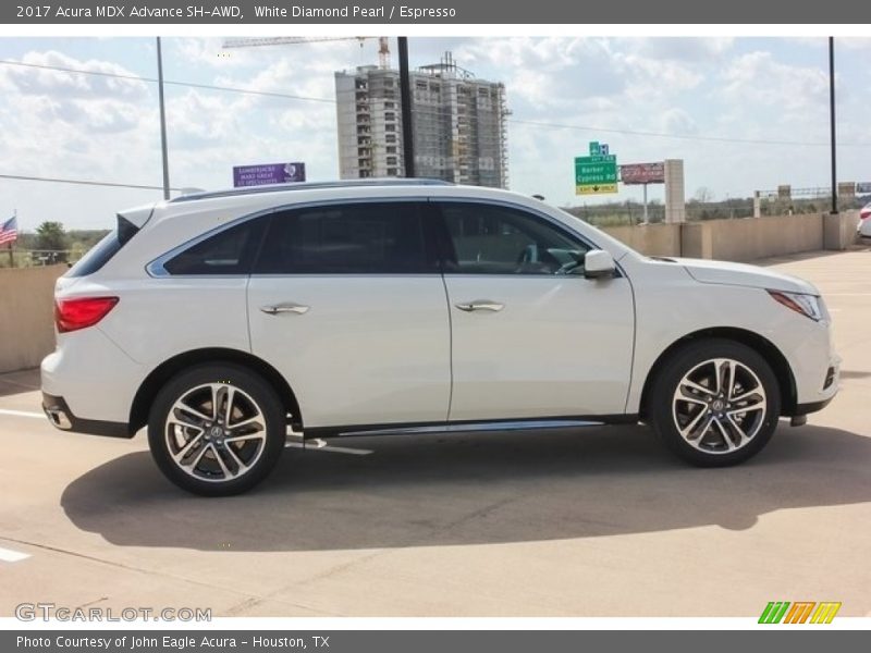 White Diamond Pearl / Espresso 2017 Acura MDX Advance SH-AWD