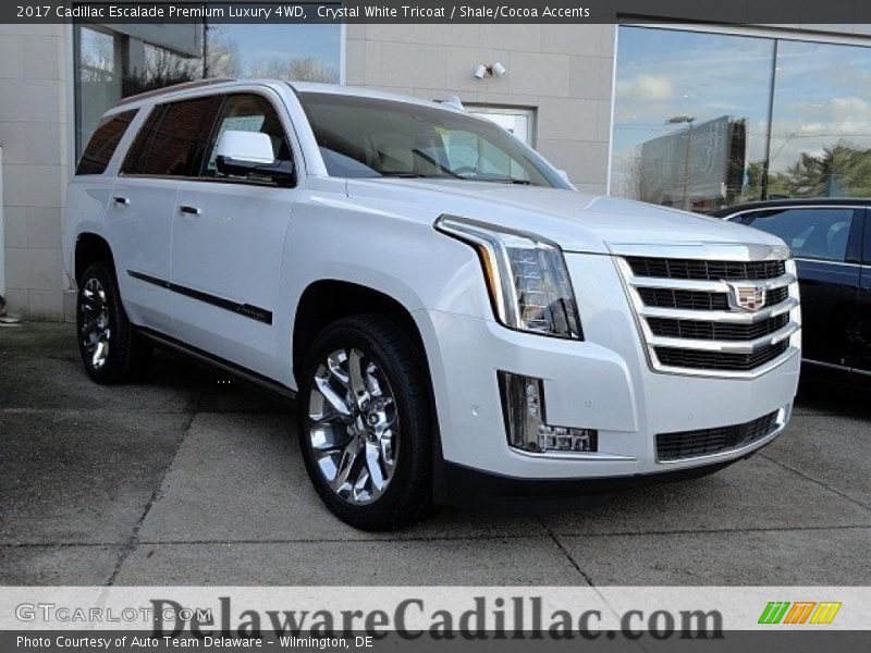 Crystal White Tricoat / Shale/Cocoa Accents 2017 Cadillac Escalade Premium Luxury 4WD
