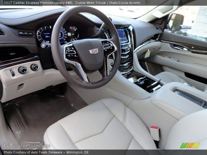 Crystal White Tricoat / Shale/Cocoa Accents 2017 Cadillac Escalade Premium Luxury 4WD