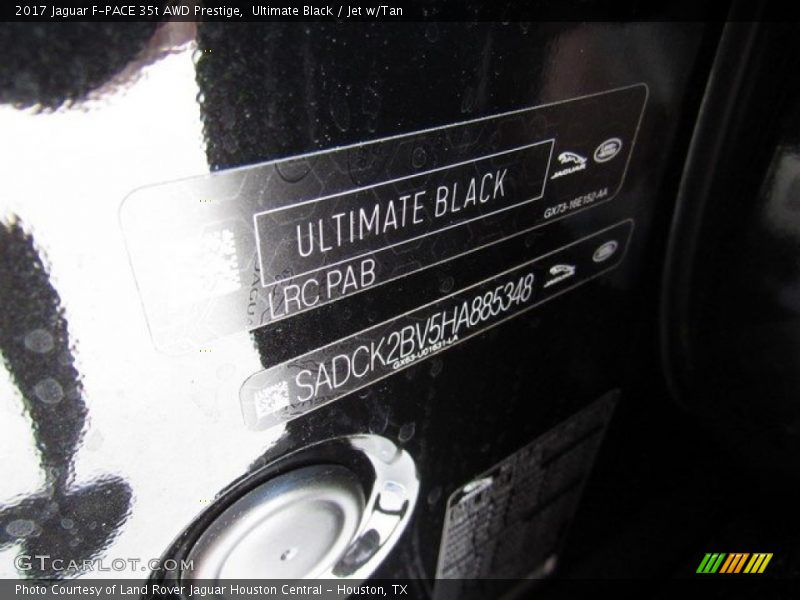 Ultimate Black / Jet w/Tan 2017 Jaguar F-PACE 35t AWD Prestige