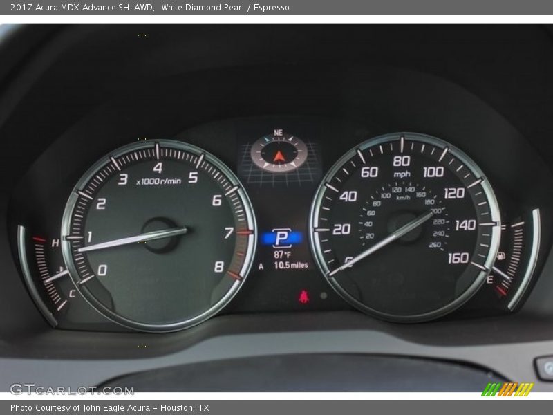 White Diamond Pearl / Espresso 2017 Acura MDX Advance SH-AWD