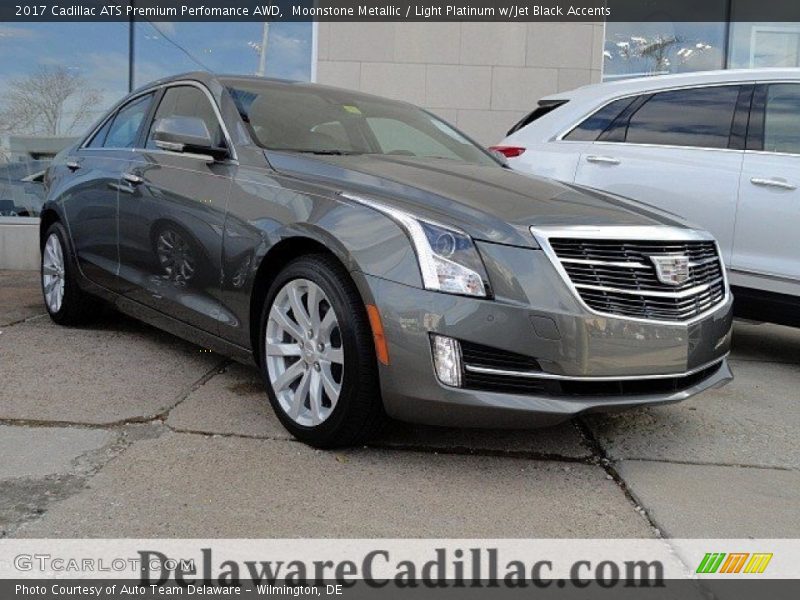 Moonstone Metallic / Light Platinum w/Jet Black Accents 2017 Cadillac ATS Premium Perfomance AWD
