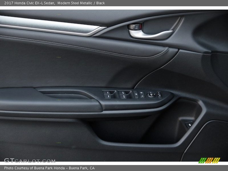 Modern Steel Metallic / Black 2017 Honda Civic EX-L Sedan