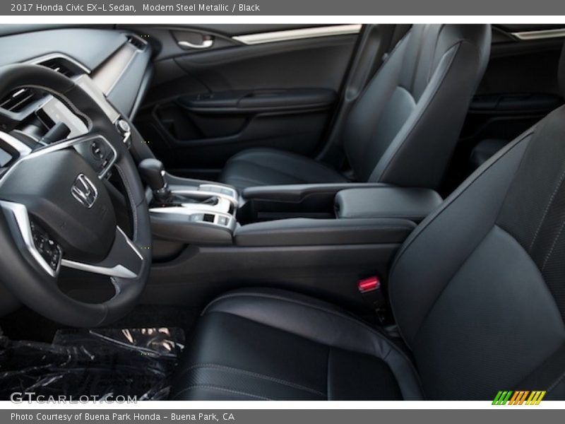 Modern Steel Metallic / Black 2017 Honda Civic EX-L Sedan