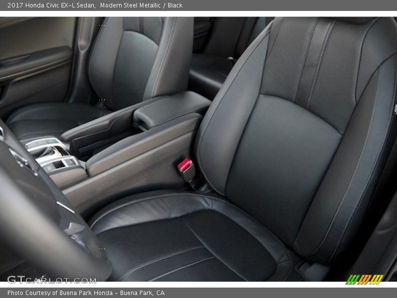 Modern Steel Metallic / Black 2017 Honda Civic EX-L Sedan