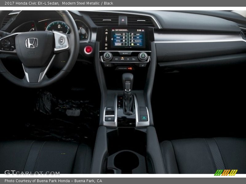 Modern Steel Metallic / Black 2017 Honda Civic EX-L Sedan