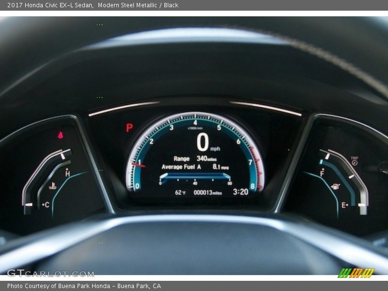 Modern Steel Metallic / Black 2017 Honda Civic EX-L Sedan