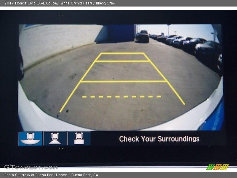 White Orchid Pearl / Black/Gray 2017 Honda Civic EX-L Coupe