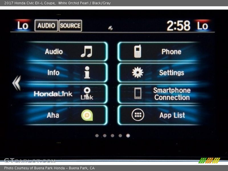 White Orchid Pearl / Black/Gray 2017 Honda Civic EX-L Coupe