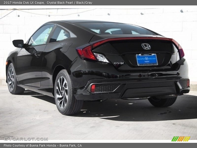 Crystal Black Pearl / Black/Gray 2017 Honda Civic LX Coupe