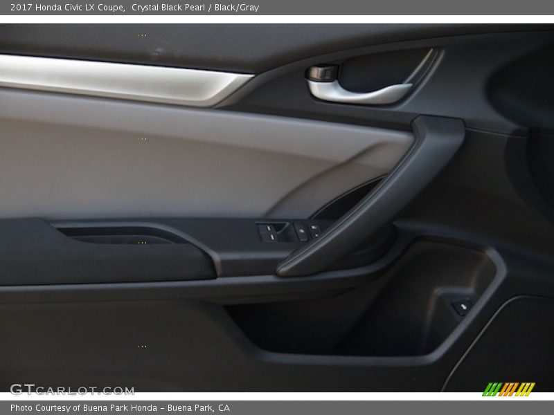 Crystal Black Pearl / Black/Gray 2017 Honda Civic LX Coupe
