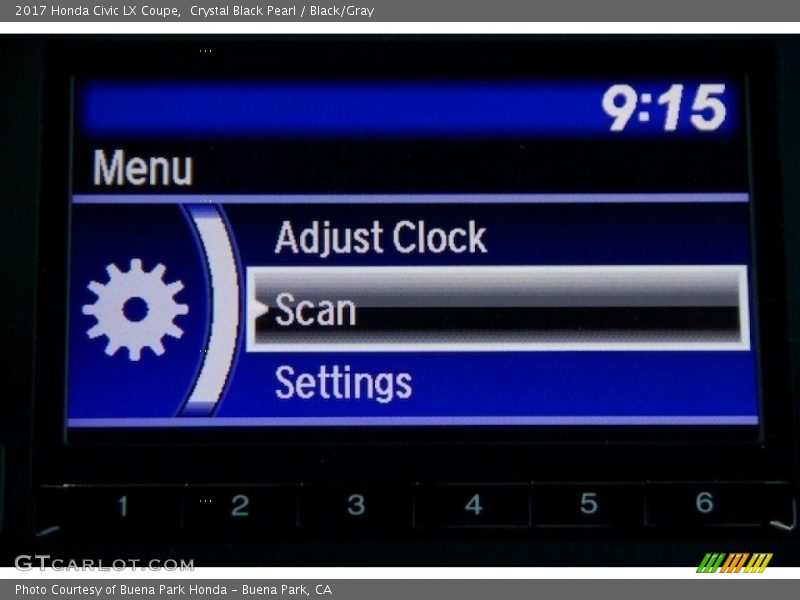 Crystal Black Pearl / Black/Gray 2017 Honda Civic LX Coupe