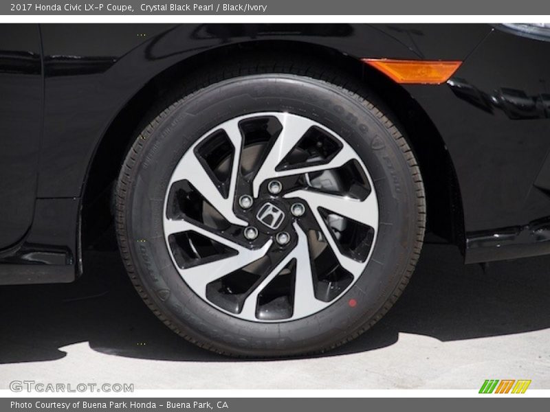Crystal Black Pearl / Black/Ivory 2017 Honda Civic LX-P Coupe