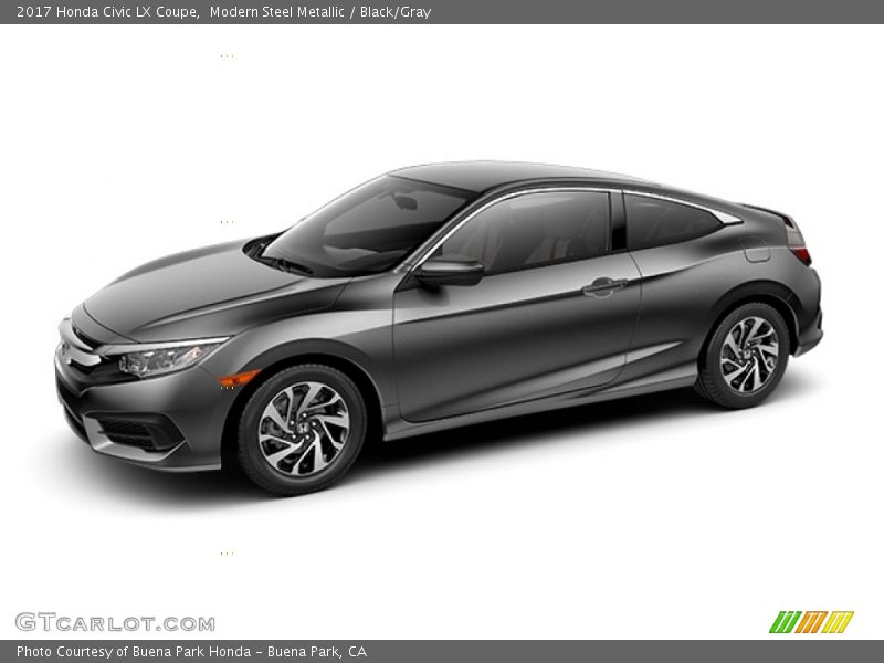 Modern Steel Metallic / Black/Gray 2017 Honda Civic LX Coupe