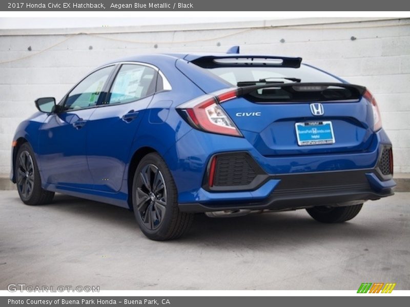 Aegean Blue Metallic / Black 2017 Honda Civic EX Hatchback