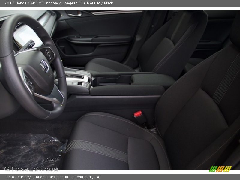 Aegean Blue Metallic / Black 2017 Honda Civic EX Hatchback