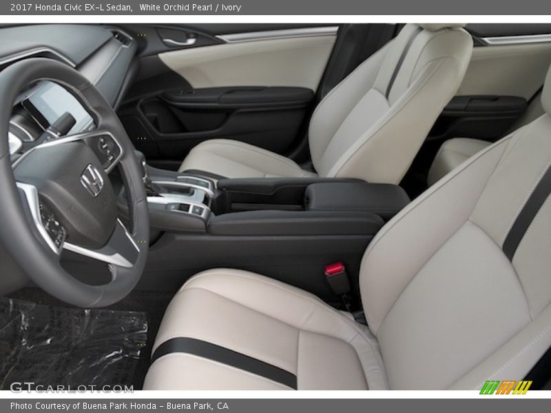 White Orchid Pearl / Ivory 2017 Honda Civic EX-L Sedan