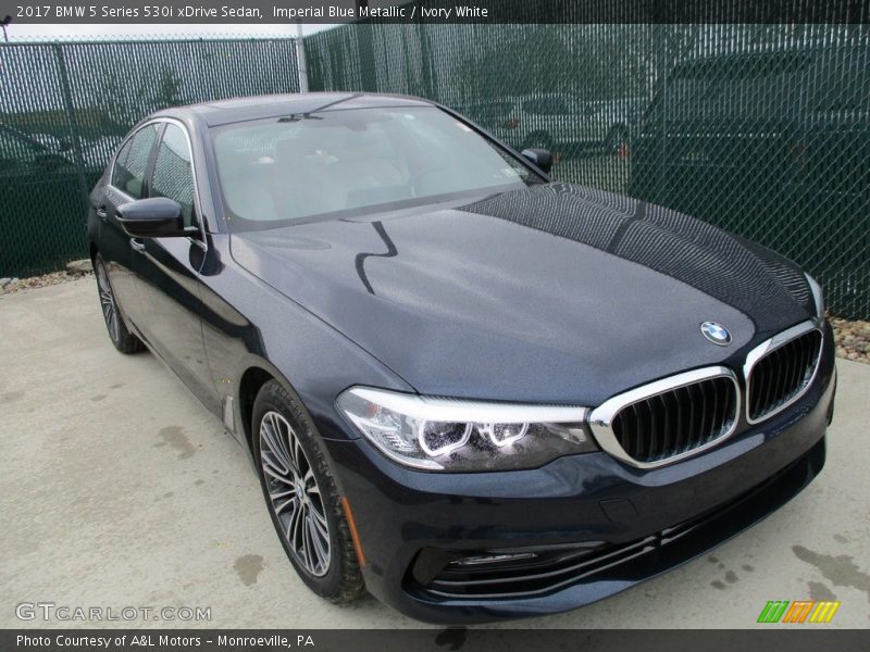 Imperial Blue Metallic / Ivory White 2017 BMW 5 Series 530i xDrive Sedan