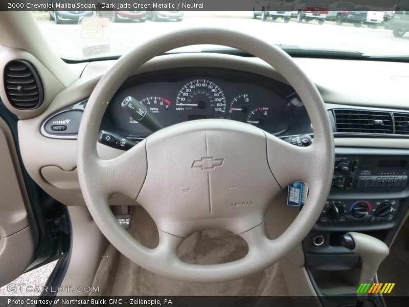 Dark Jade Green Metallic / Neutral 2000 Chevrolet Malibu Sedan