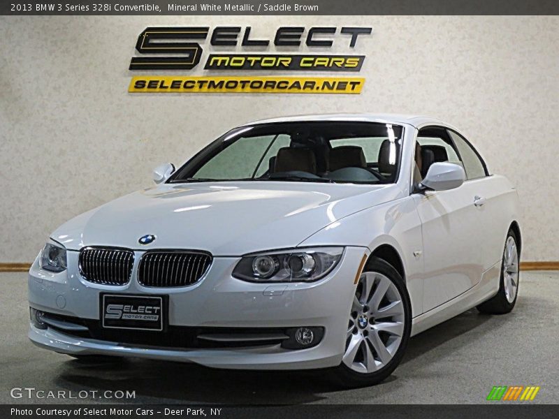 Mineral White Metallic / Saddle Brown 2013 BMW 3 Series 328i Convertible