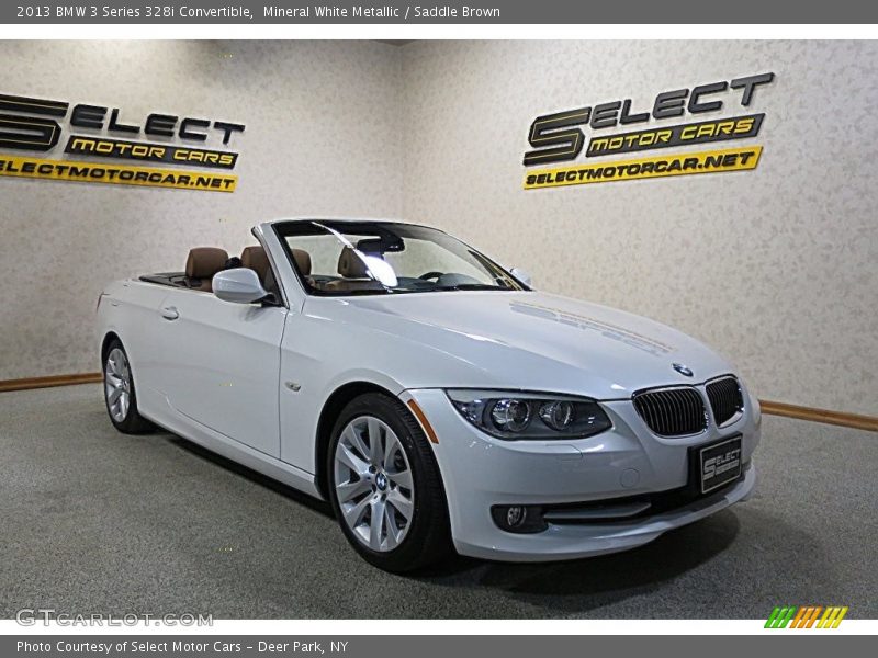 Mineral White Metallic / Saddle Brown 2013 BMW 3 Series 328i Convertible