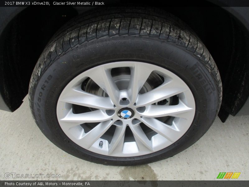 Glacier Silver Metallic / Black 2017 BMW X3 xDrive28i