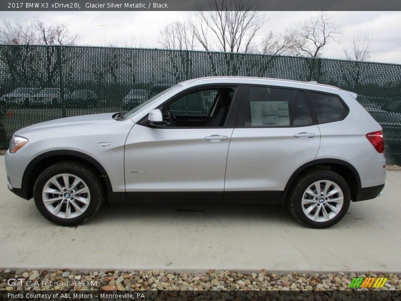 Glacier Silver Metallic / Black 2017 BMW X3 xDrive28i